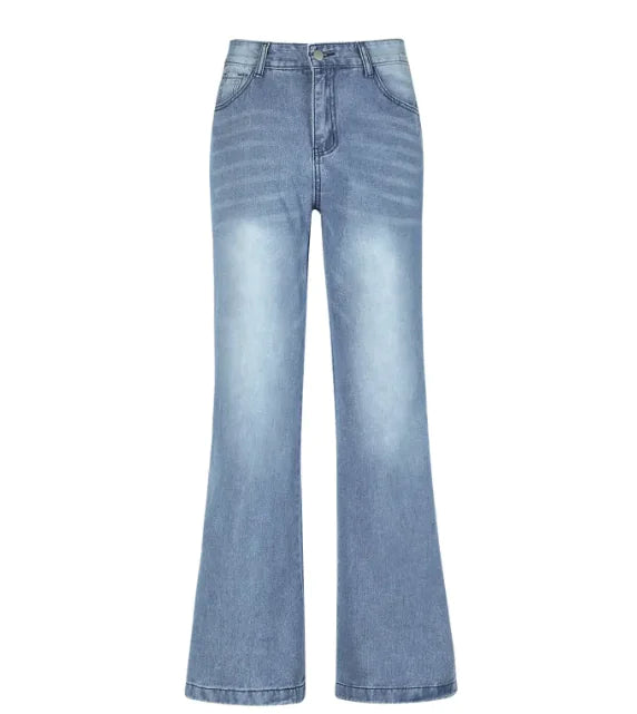 High-Waist Loose Wide-Leg Jeans